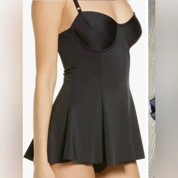 Norma Kamali Women’s Standard Underwire Swim Dress Mini Black Size S - Picture 1 of 16